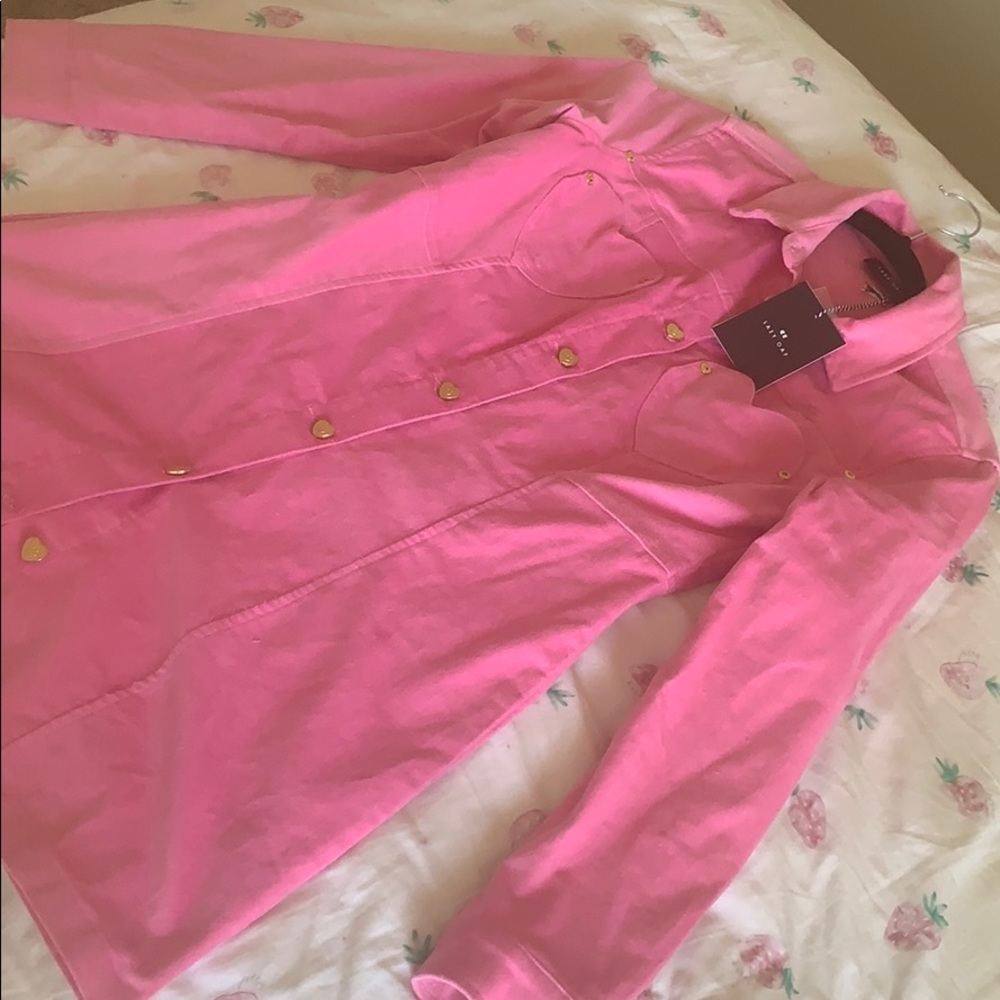 Lazy Oaf Pink Velvet Jacket Dress